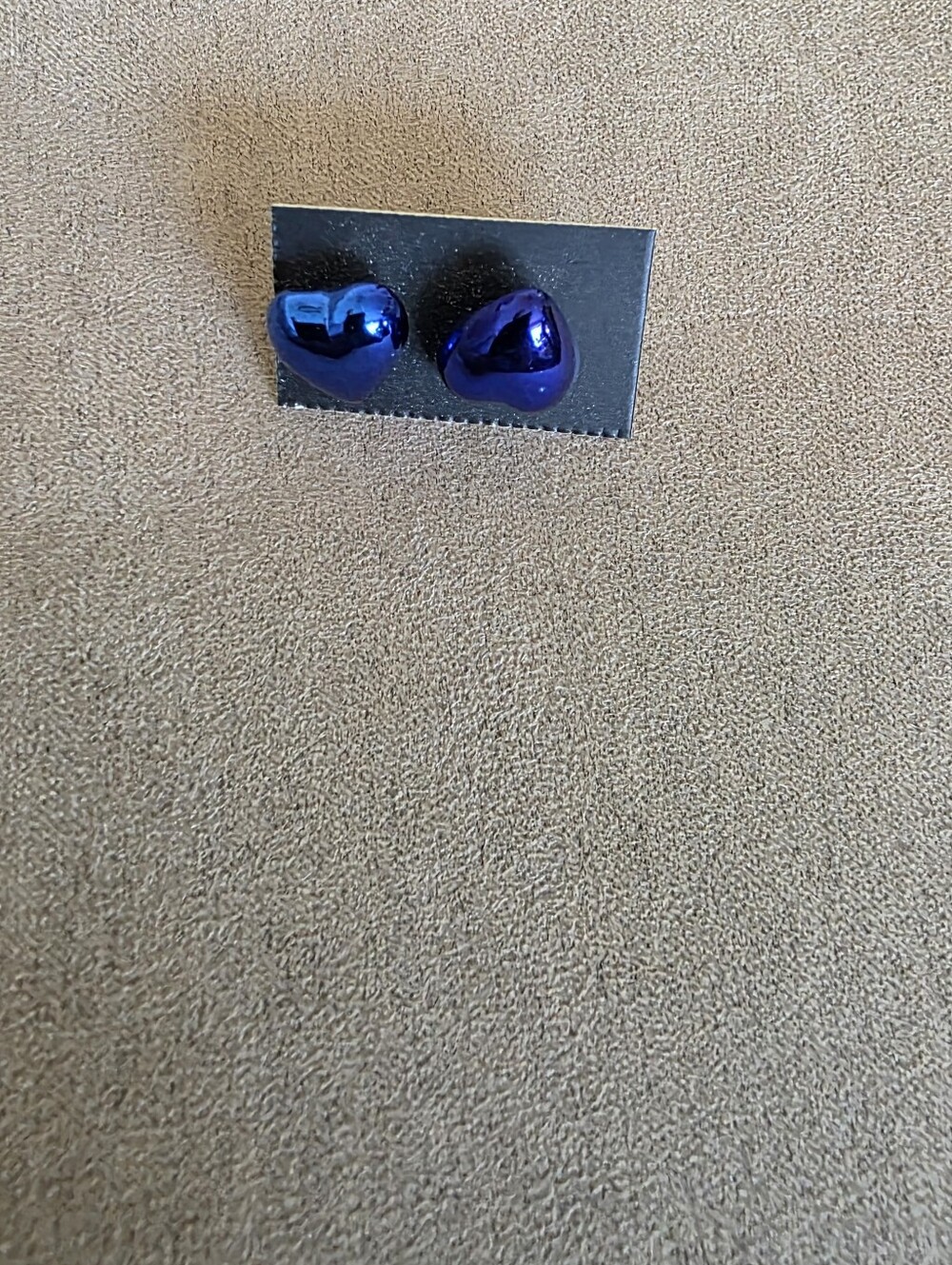 Blue Puff Heart Earrings